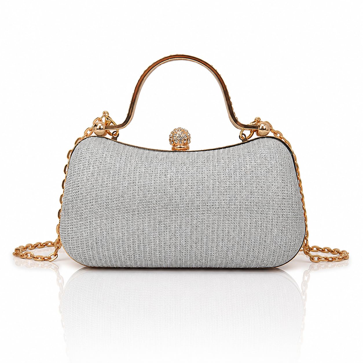 FANTOM CLUTCH Women's Rhinestone Evening Clutch with Chain Strap-image-14