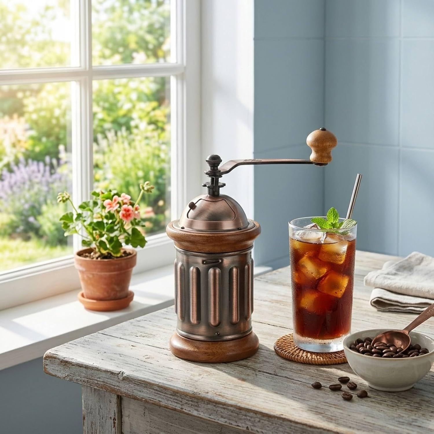 Kalita Coffee Grinder Wood High Granular Stable Aluminum Grinder KH-5 ac Adjustable Coarseness Hand Grinding Coffee Mill Manual Grinder Present Gift Gift Gift #42224