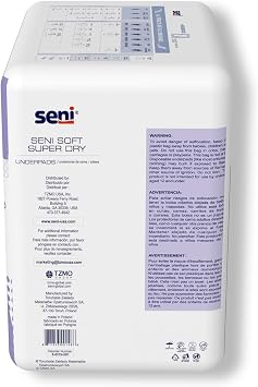 Seni Soft Super Dry Fully Breathable Underpads, 60 PCS