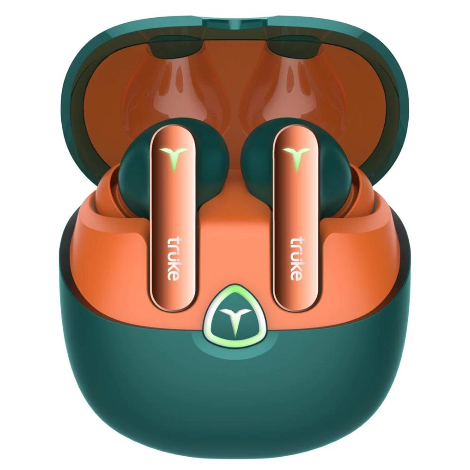 truke New Launch BTG Flex True Wireless in Ear Earbuds, Dual Pairing Ear Buds, 40ms Low Latency Gaming Mode, 60H Playtime Fast Charging, HiFi DSP Sound, Quad-Mic ENC, 13mm Driver,Bluetooth 5.4(Green)