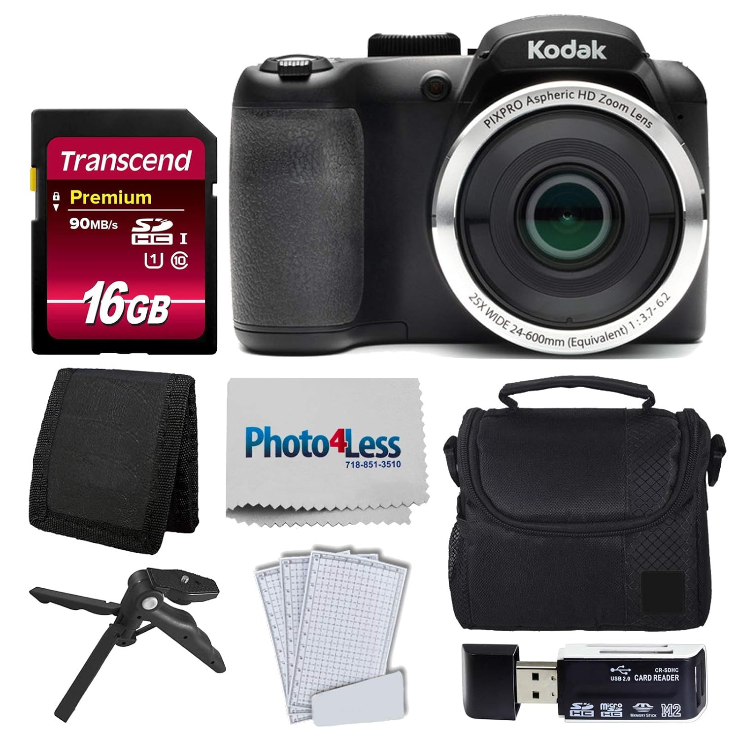Buy Kodak PIXPRO AZ252 Astro Zoom 16MP Digital Camera (Black) Bundle