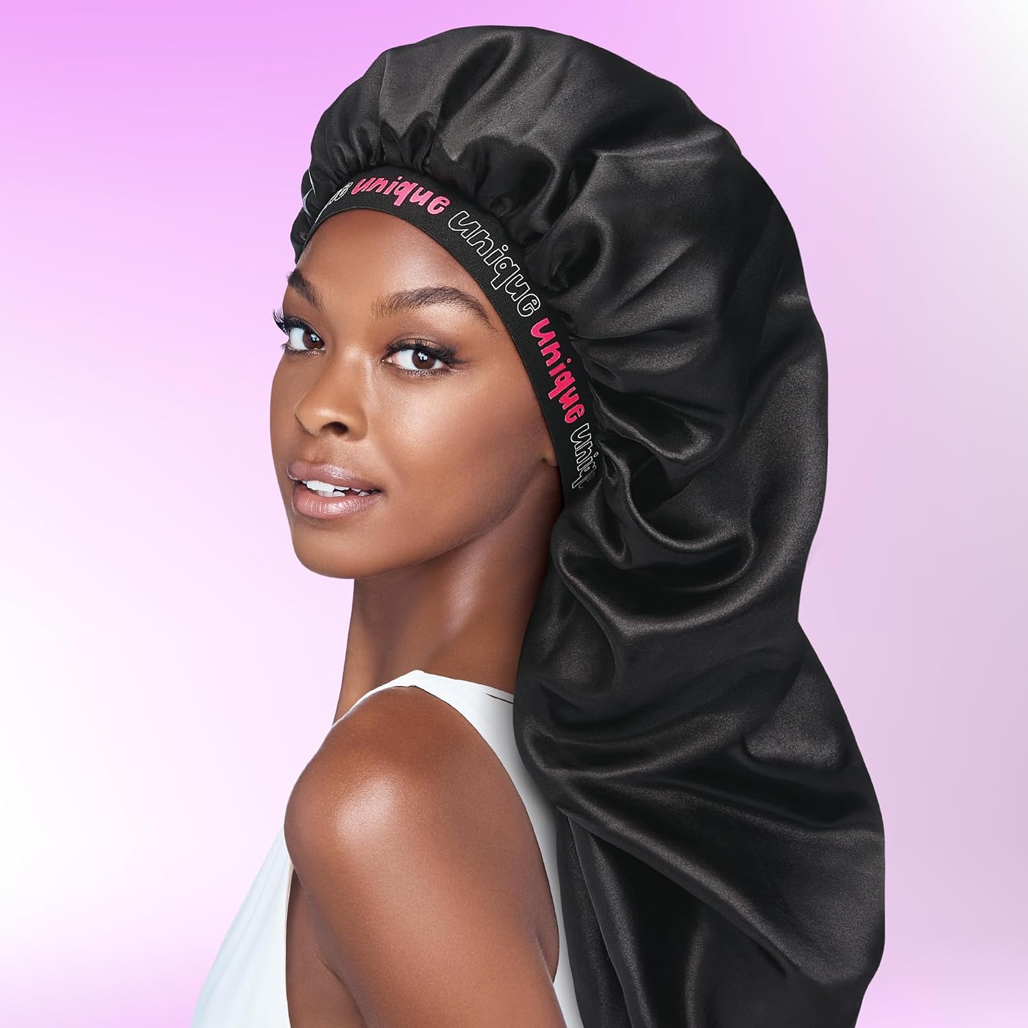 Red by Kiss Day n’ Night Bonnet, Moisture Retention, No Slip, Breathable, Stay All Day, Elastic Velcro Strap to Protect Hair image 4
