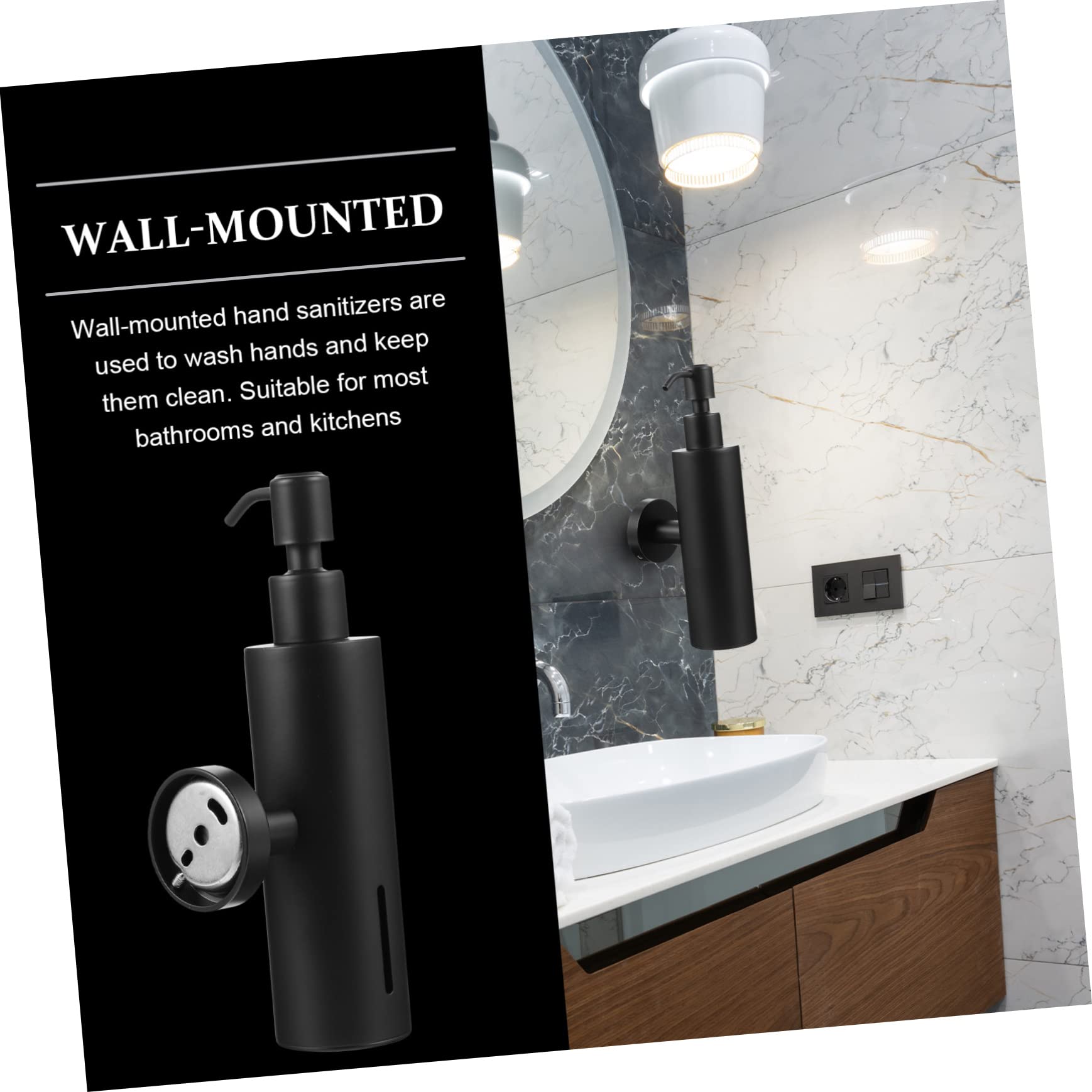 BRIGHTFUFU 1pc Stainless Steel Wall-Mounted Soap Dispenser Liquid Shampoo Shower Gel Bottle Easy Install Bath Accessory Manual Design Space-Saving Bathroom Essential
