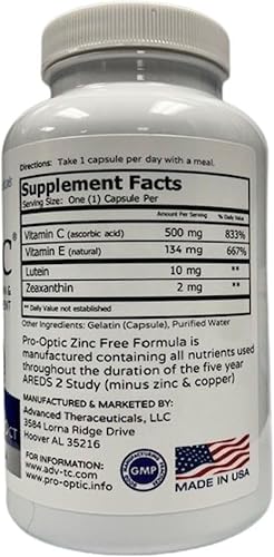 Miniatura 2 de PRO-Optic tradicional (sin zinc) Fórmula AREDS 2 – Una cápsula por día, 90 cápsulas, suministro para 3 meses