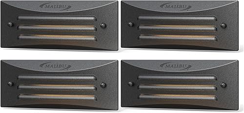 Malibu - 4 unidades de luces LED para cubierta de bajo voltaje, iluminación de paisaje, camino al aire libre, luz doble decorativa para patio