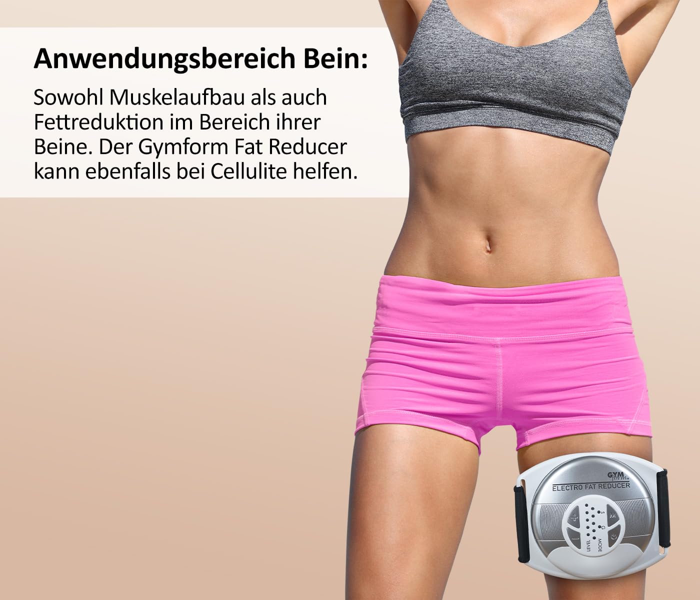 Genius GYMFORM Electro Fat Reducer EMS - Dispositivo de Entrenamiento 3 en 1 para Brazos, piernas, Abdominales, tonificador, musculación para Hombres y Mujeres, Set de 6 Piezas.
