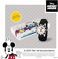 Vista 6 de Disney Mickey Mouse Reloj para niños con bisel de acero inoxidable, profesor de tiempo analógico, correa de nylon