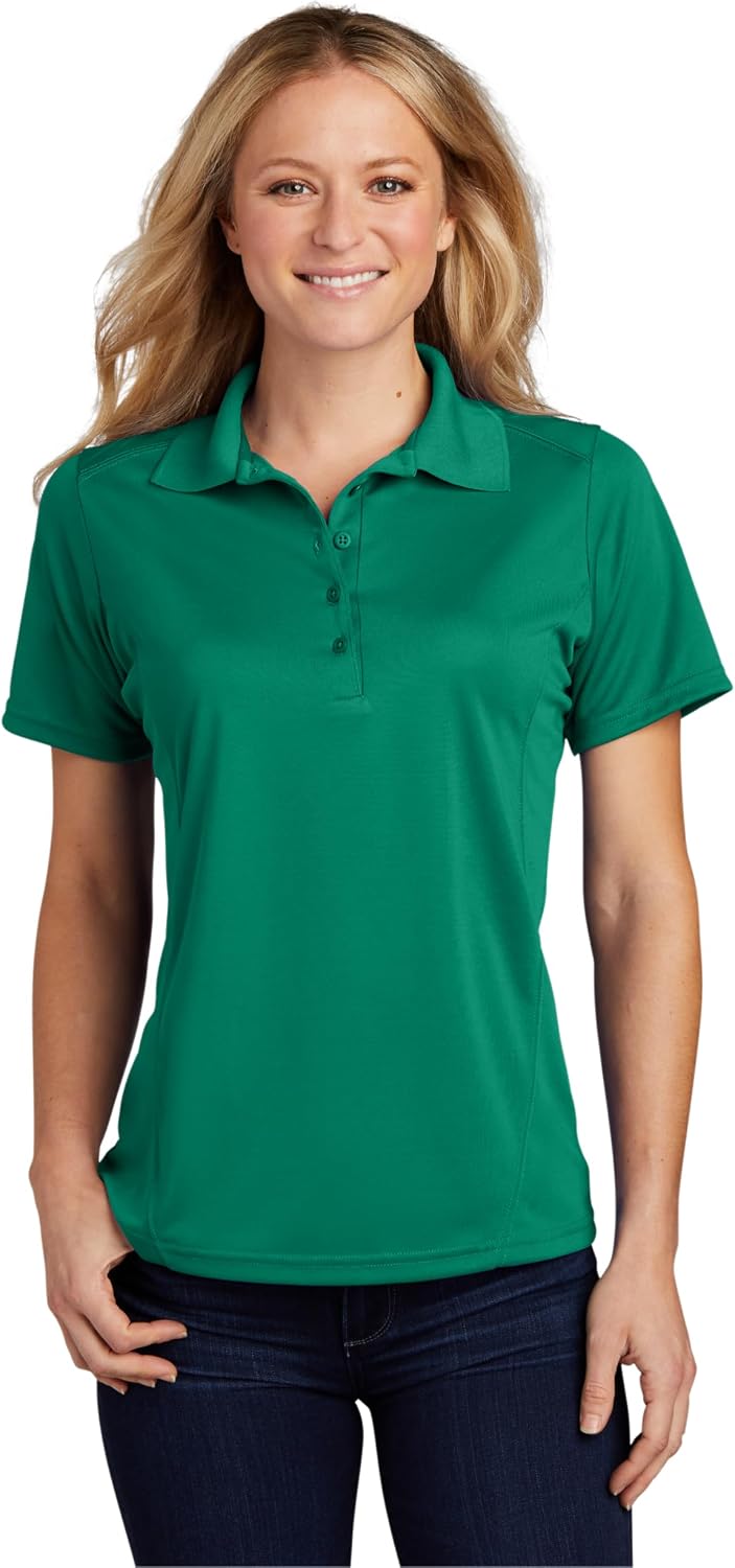 SPORT-TEK Women's Dry Zone Raglan Accent Polo | Ladies Short Sleeve Collared Shirt, Slim Fit Casual Top for Work & Golf