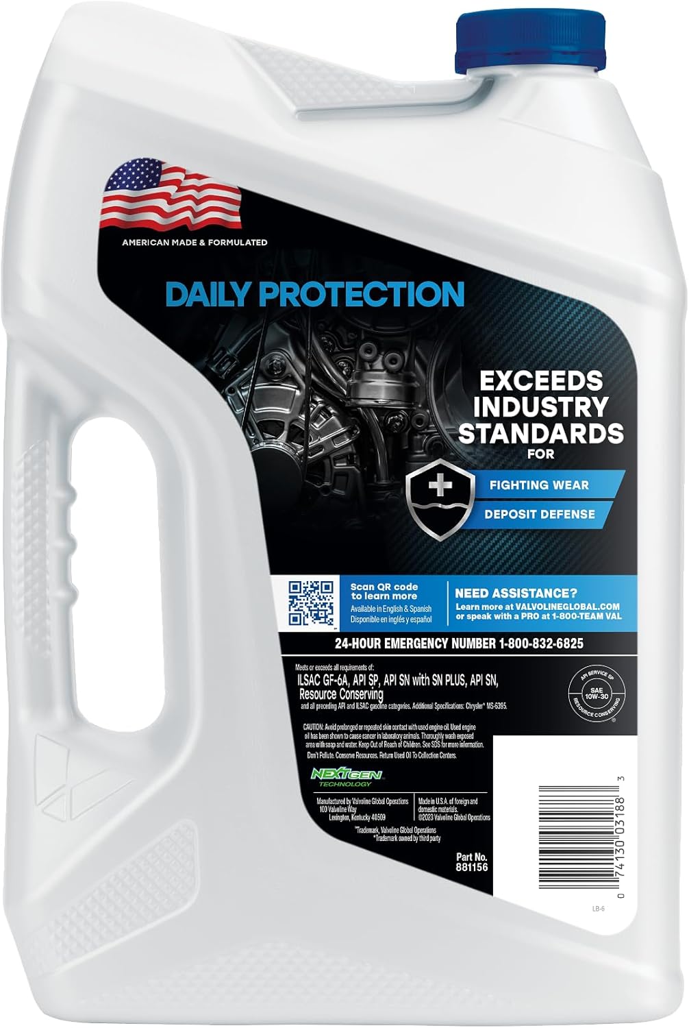 Valvoline Daily Protection 10W-30 Conventional Motor Oil 5 QT 4 71MH4 s5IyL. AC SL1500