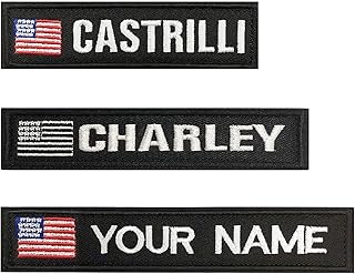 Custom Personalized Military Name Patch Embroidery USA Flag Morale Patch Hook and Loop for Backpacks Uniform Work Shirt (Black), 4x1, 5x1, 6x1 inch