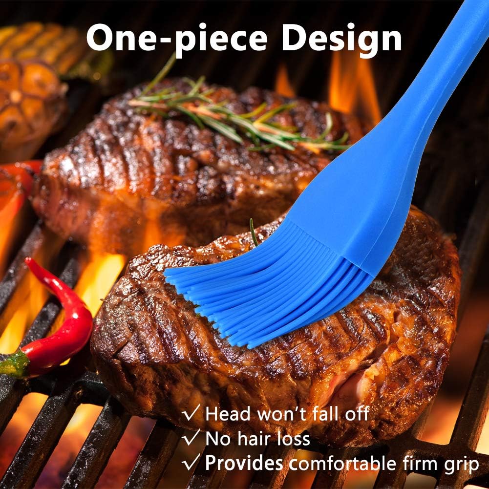 Hhyn Silicone Basting Pastry Brush Set 5 Pack Heat Resistant Spread Oil Butter Sauce for BBQ Grill Barbeque Kitchen Baking Cooking Pastries, 2 Large & 3 Small Multicolor: Home & Kitchen