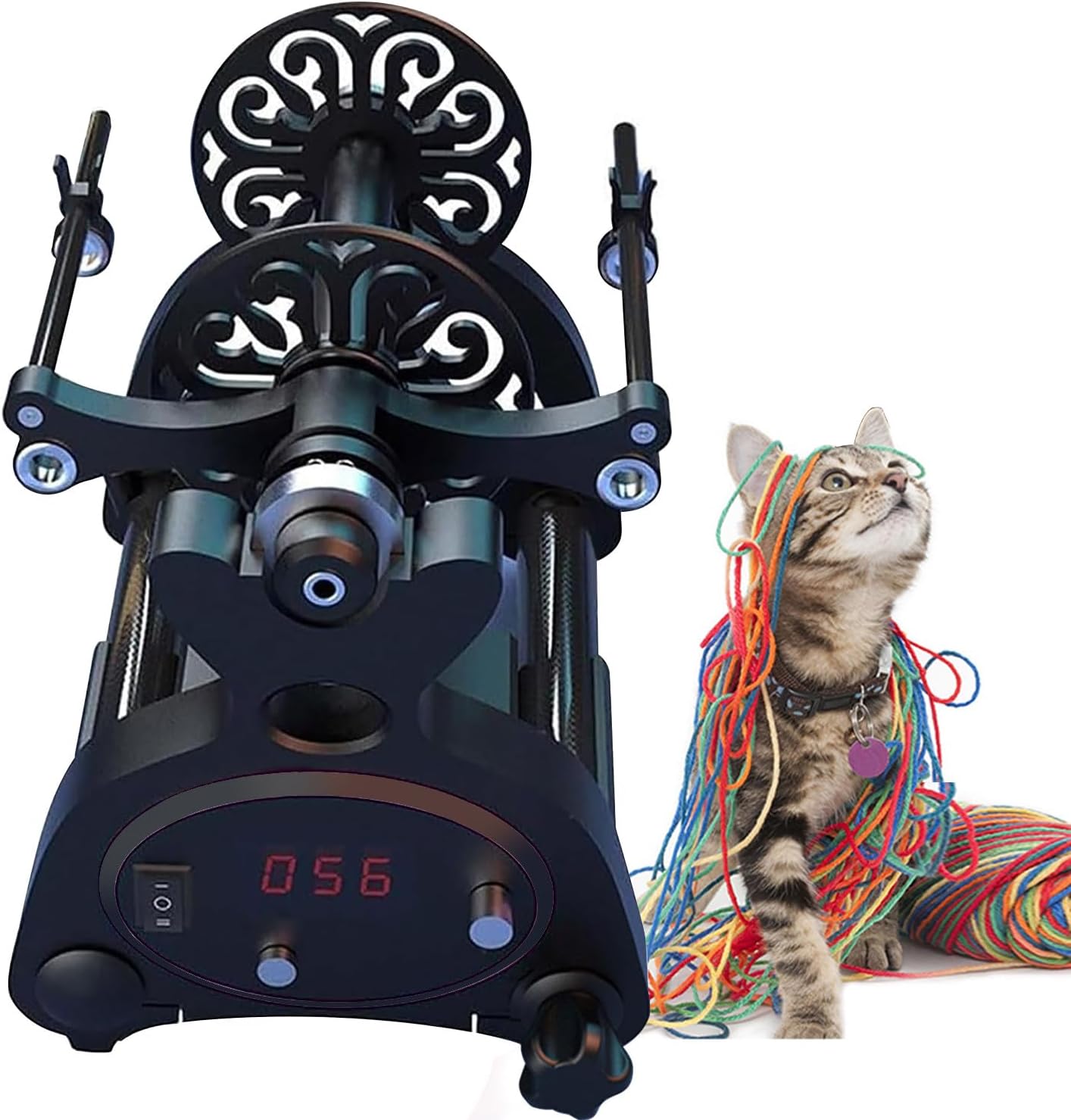 Wool Yarn Winding Machine,12V Electric Yarn Spinning Wheel, 800rpm Max Speed, Forward and Reverse, 4oz (120g) / 8oz (240g) Capacity, for Yarn Weaving,D
