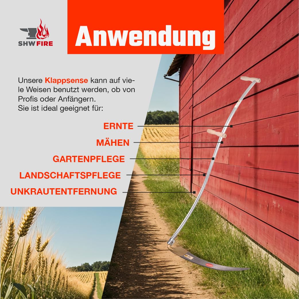 SHW-FIRE Sense hochwertig geschmiedet und bruchfester Schleifstein - Sensenwetzstein - Robust für eine Lange Lebensdauer