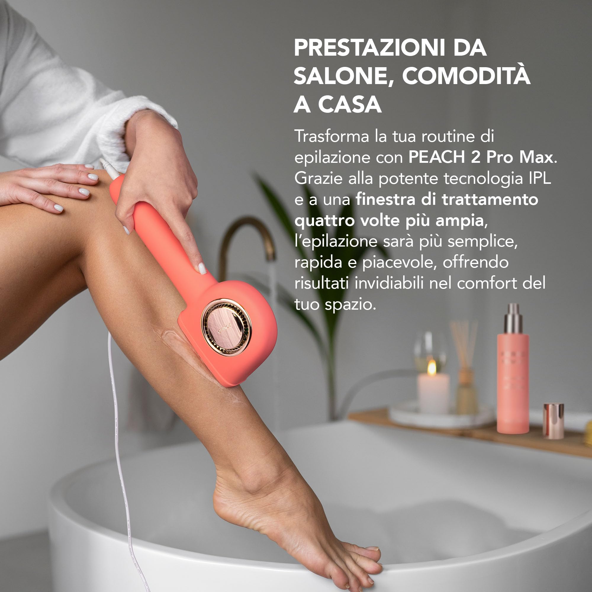 FOREO PEACH 2 Pro Max epilatore luce pulsata, depilatore corpo donna, uomo. Depilazione uomo, donna con epilazione IPL avanzata per viso, corpo. Pelle liscia, risultati duraturi