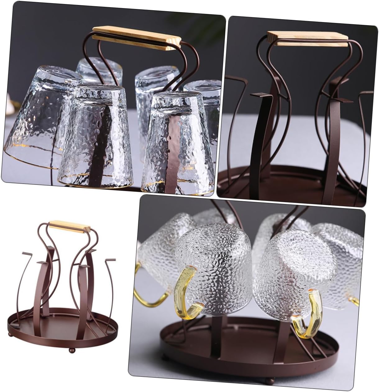 Alipis Cup Drying Rack for Kitchen Mug Holder Handle Space-Saving Design for Easy Storage Keeps Cups Dry and Organized for Home and Restaurant Use