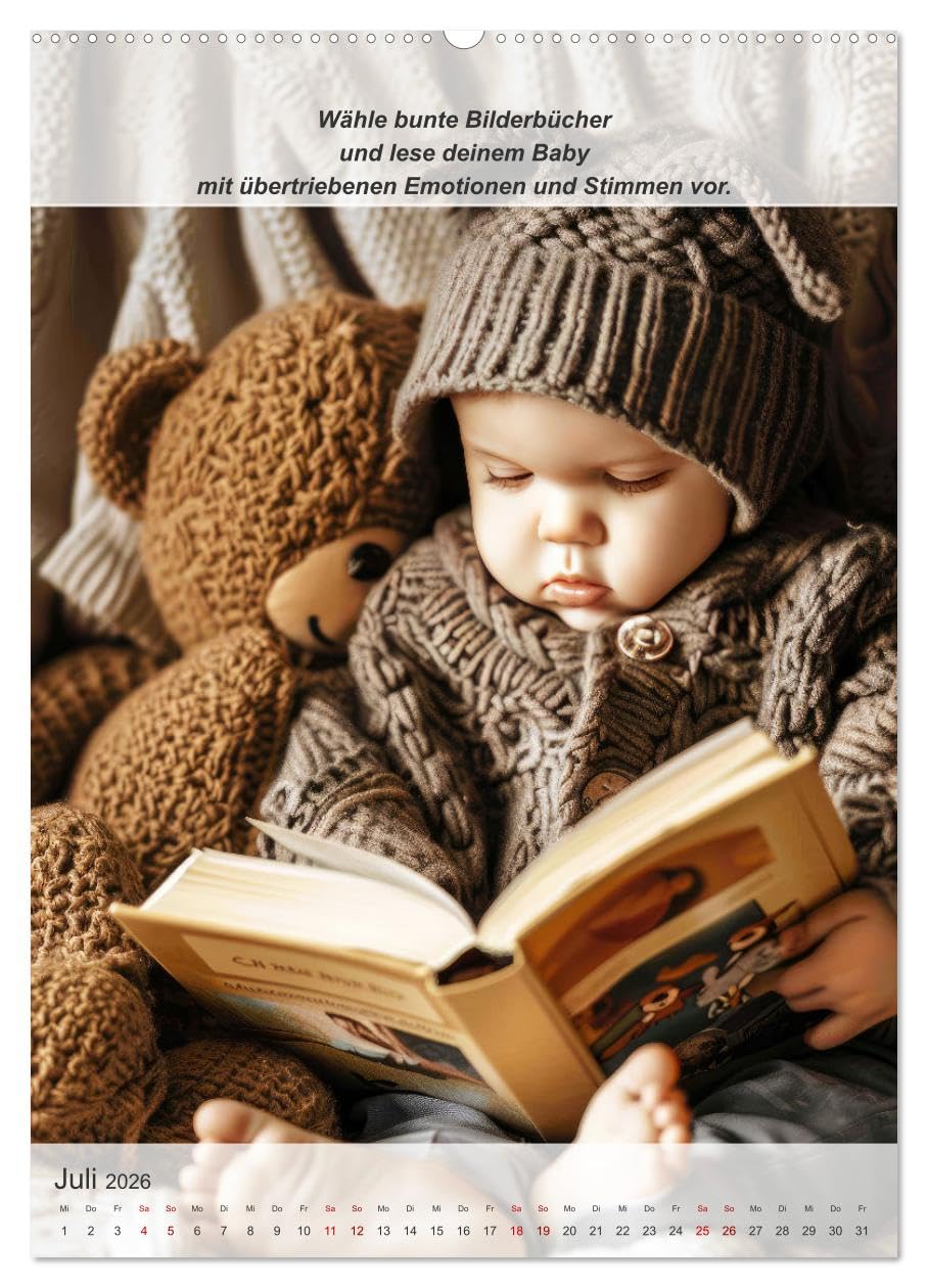 Keine Langeweile mehr für ihr Baby (hochwertiger Premium Wandkalender 2026 DIN A2 hoch), Kunstdruck in Hochglanz: Lustiger Jahresplaner zur Beschäftigung von Kleinkindern (CALVENDO Menschen)