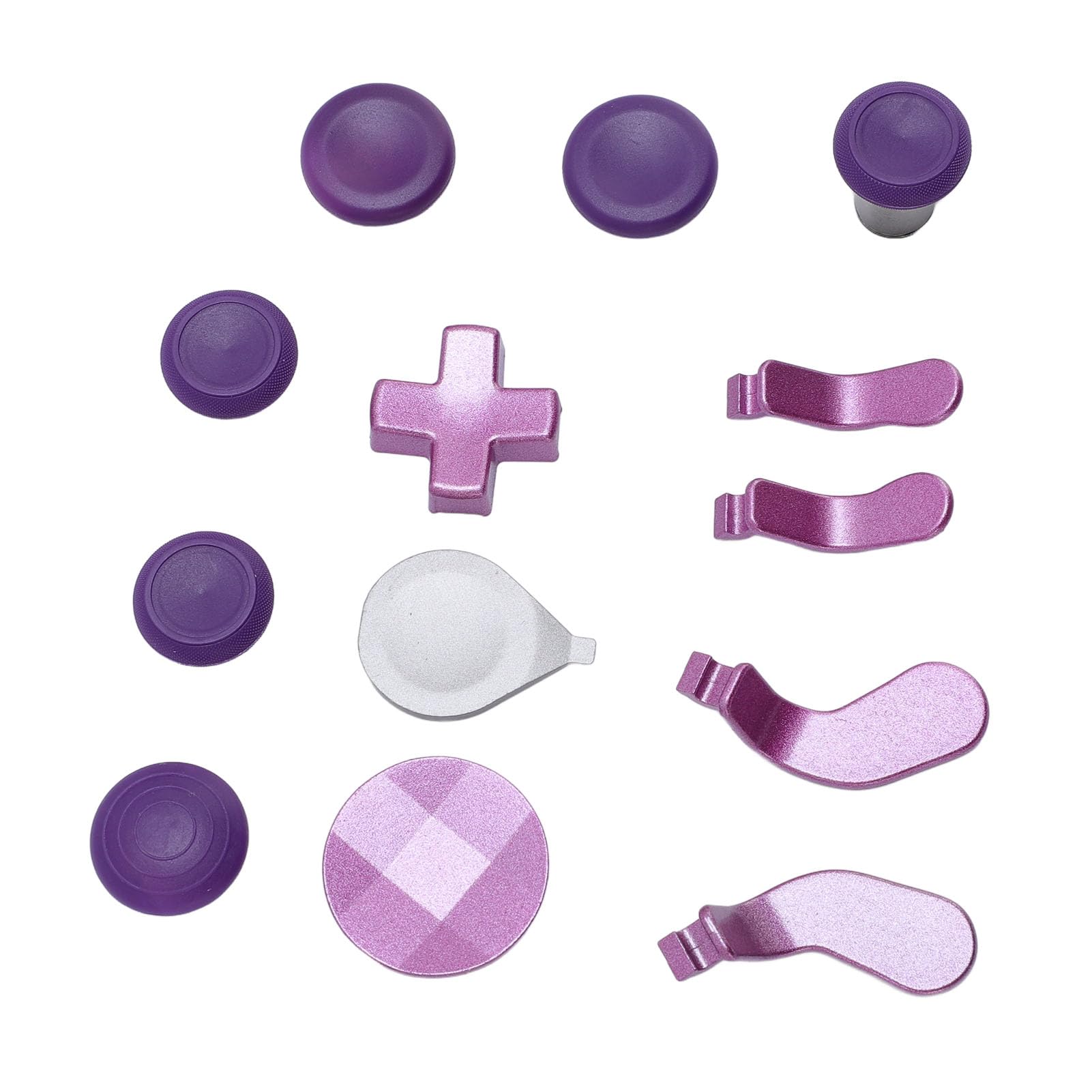 NutriEss Levette per joystick Kit componenti Levette in metallo in acciaio inossidabile D Pad Levette analogiche Strumento di regolazione Viola chiaro Parti di ricambio per controller