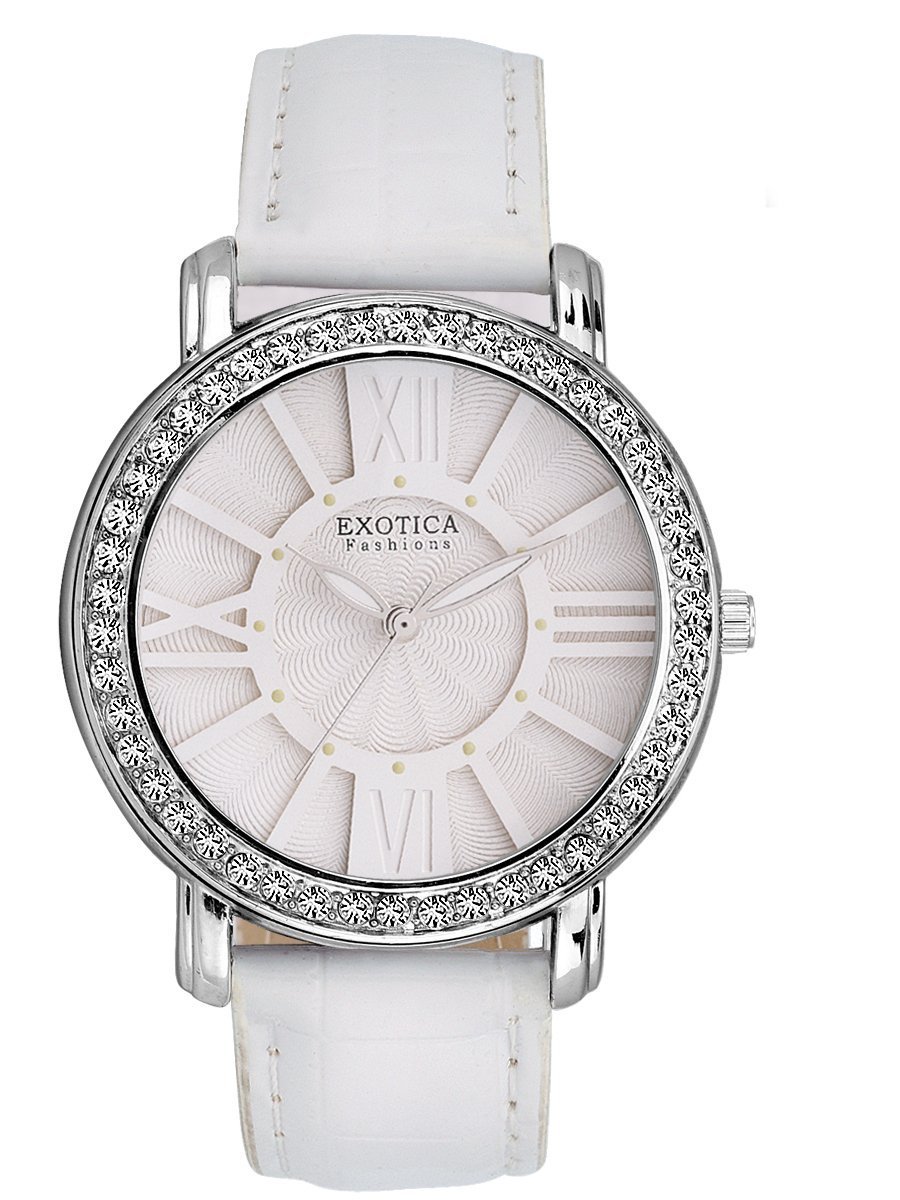 Exotica Fashions Leather Analogue Womens Watch (White Dial White Colored Strap), Band_Black (B01FXBUL2M) Amazon Price History, Amazon Price Tracker