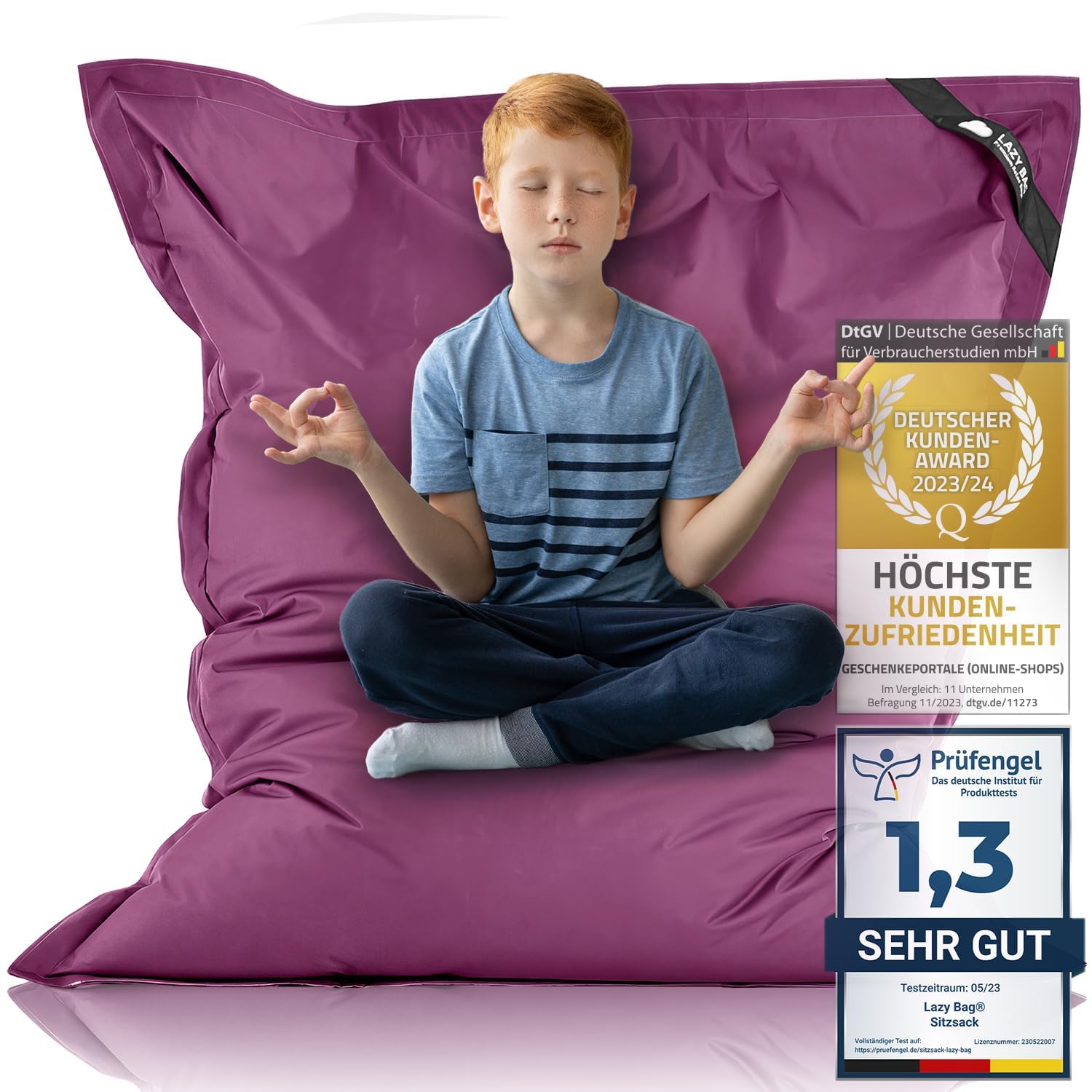 LAZY BAG® Giant Beanbag 250 L - XL Lounge Chair for Kids & Adults