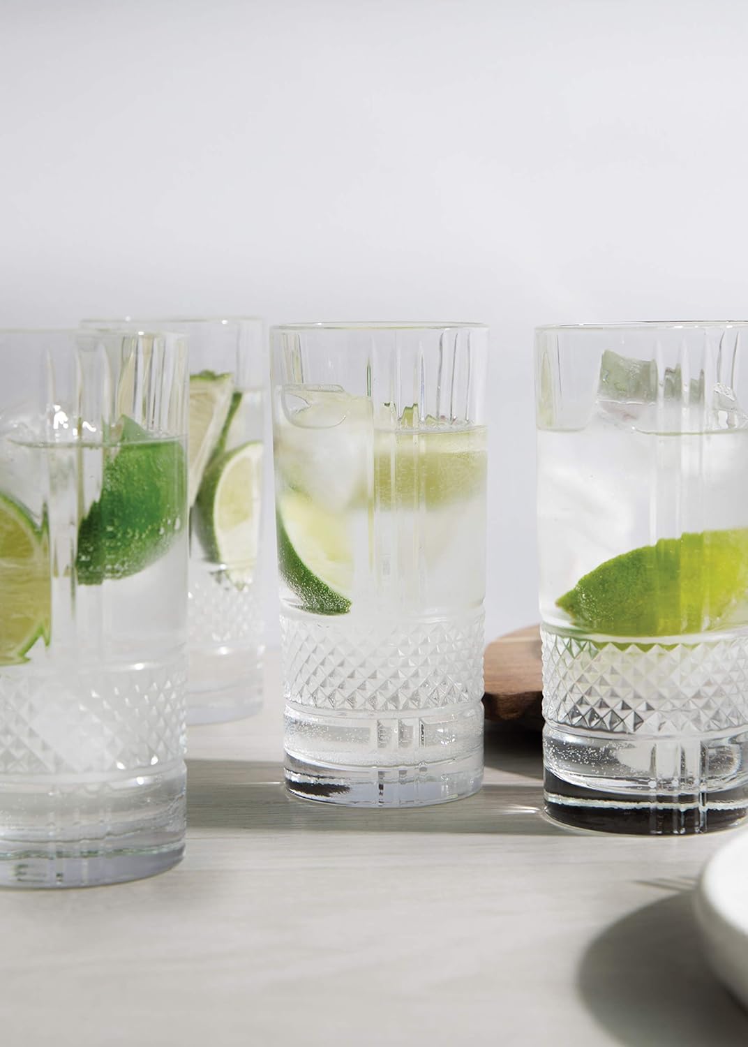 Maxwell & Williams JQ0004 Verona Cut Glass Highball Glasses in Gift Box, Crystalline Glass, Set