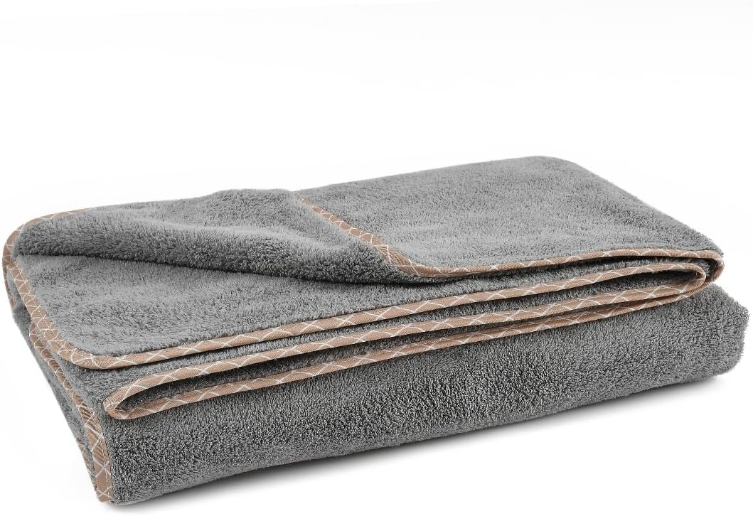 UrbanLeaf Microfiber Large Bath Towel | Quick Dry Super Absorbent - Bath Towel for Men and Women | Grey | Towel for Bath, Travel, Gym, Beach, Pool, and Yoga (70 X 140 CMs)