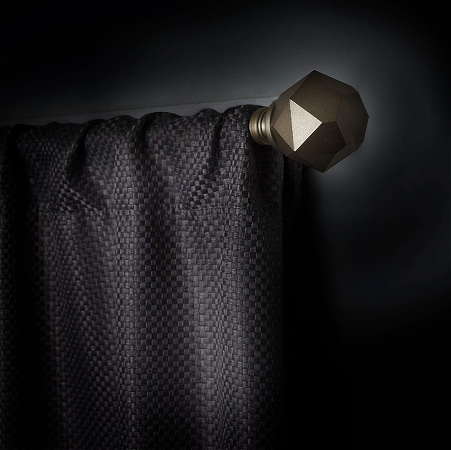 ACHIM Home Furnishings, Gold, Innovative Decorative Room Darkening Wrap Around Rod & Finial Bailey, 66" up to 120", Inch Extends to 120-Inch (INRBLY6606)