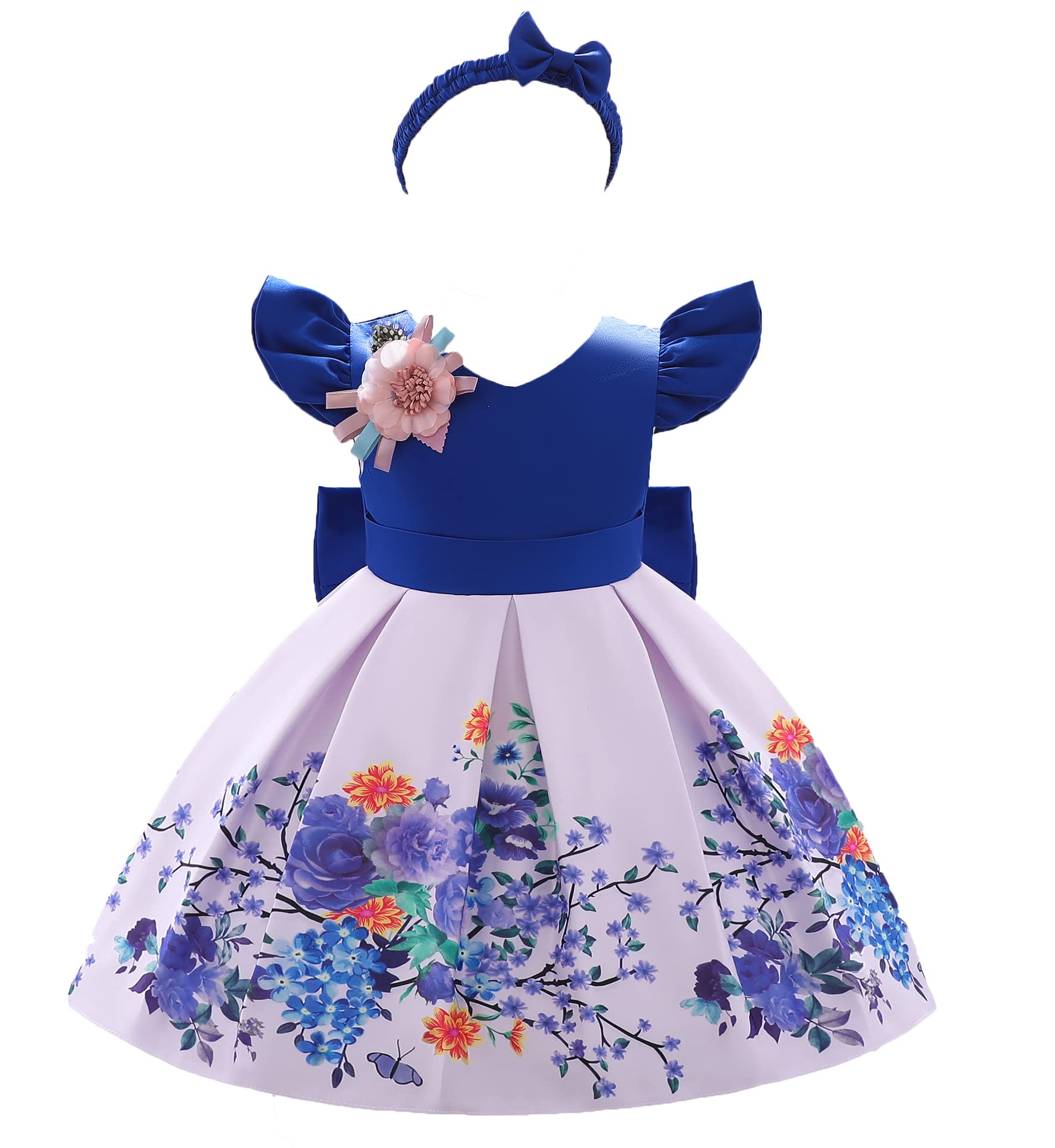 Vestido de niña vacacional con manga voladora para tardes de playa 7
