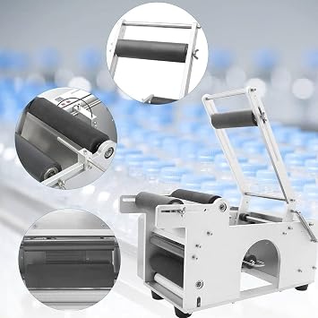 Bottle Label Applicator, Semi Automatic Round Bottle Labeling Machine, 20-40 PCS/min, Width 26-150mm Length for 25-300mm Label
