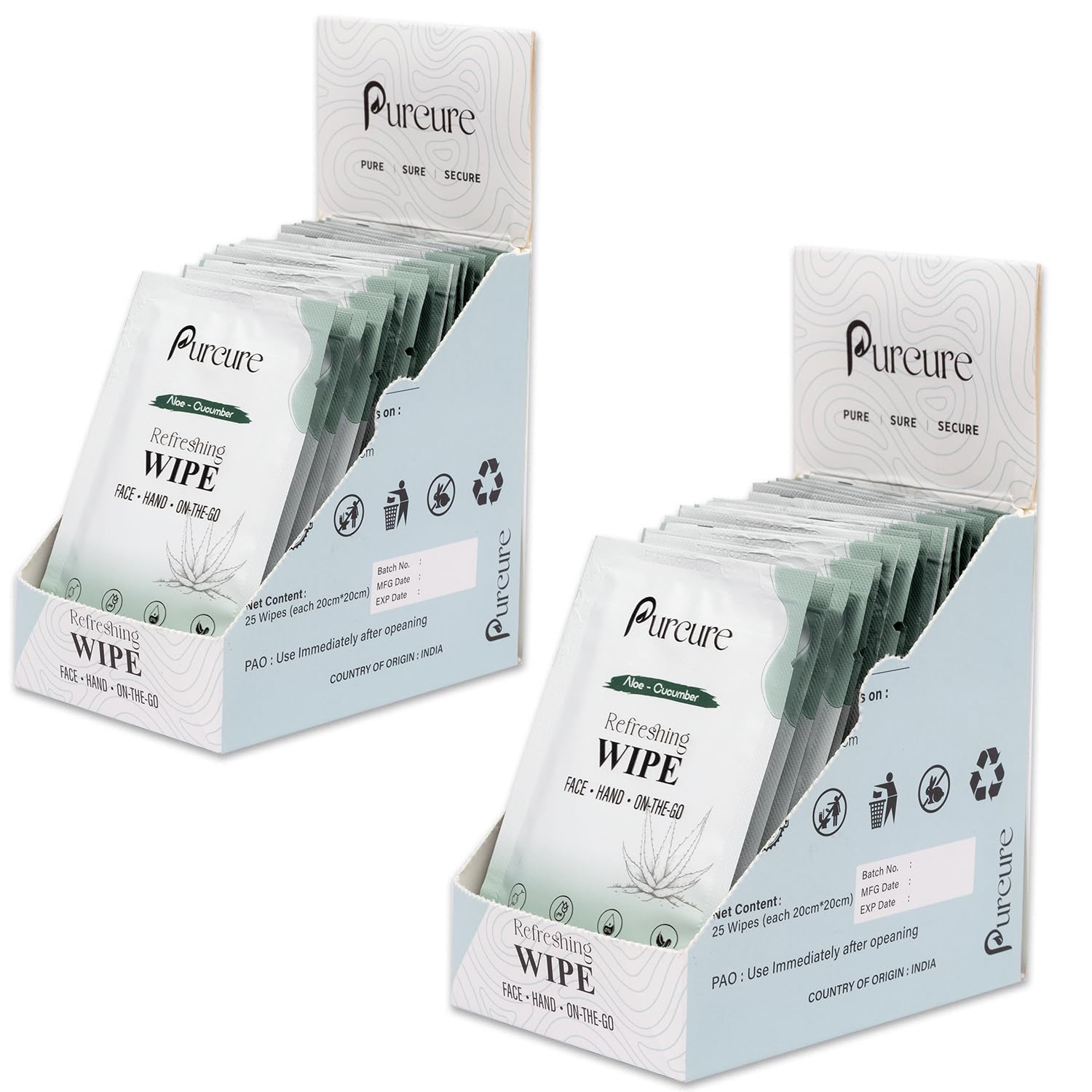 Large Wet Wipes, Alcohol-Free Refreshing Wipes with Aloe Vera, Cucumber & Vitamin E, Hand Wipes & Cleansing Travel Pack (Unisex) | 50 Individually Wrapped Wipes