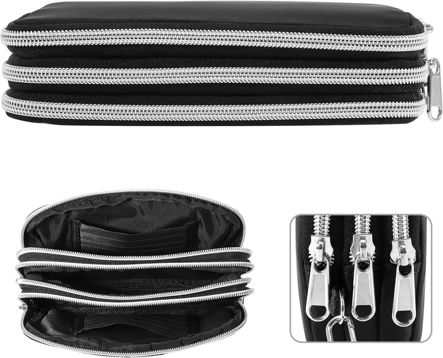 Cellphone Wristlet Wallets for Women Large Capacity Clutch Purse 3 Zipper Compartments 6 Card Slots Anti-water Handbag - Image 5