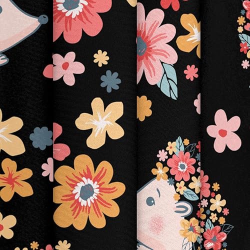 Miniatura 7 de Mantel redondo de poliéster resistente a las manchas, diseño de erizos, flores florales, de 60 pulgadas, para comedor, cocina, fiesta, vacaciones,