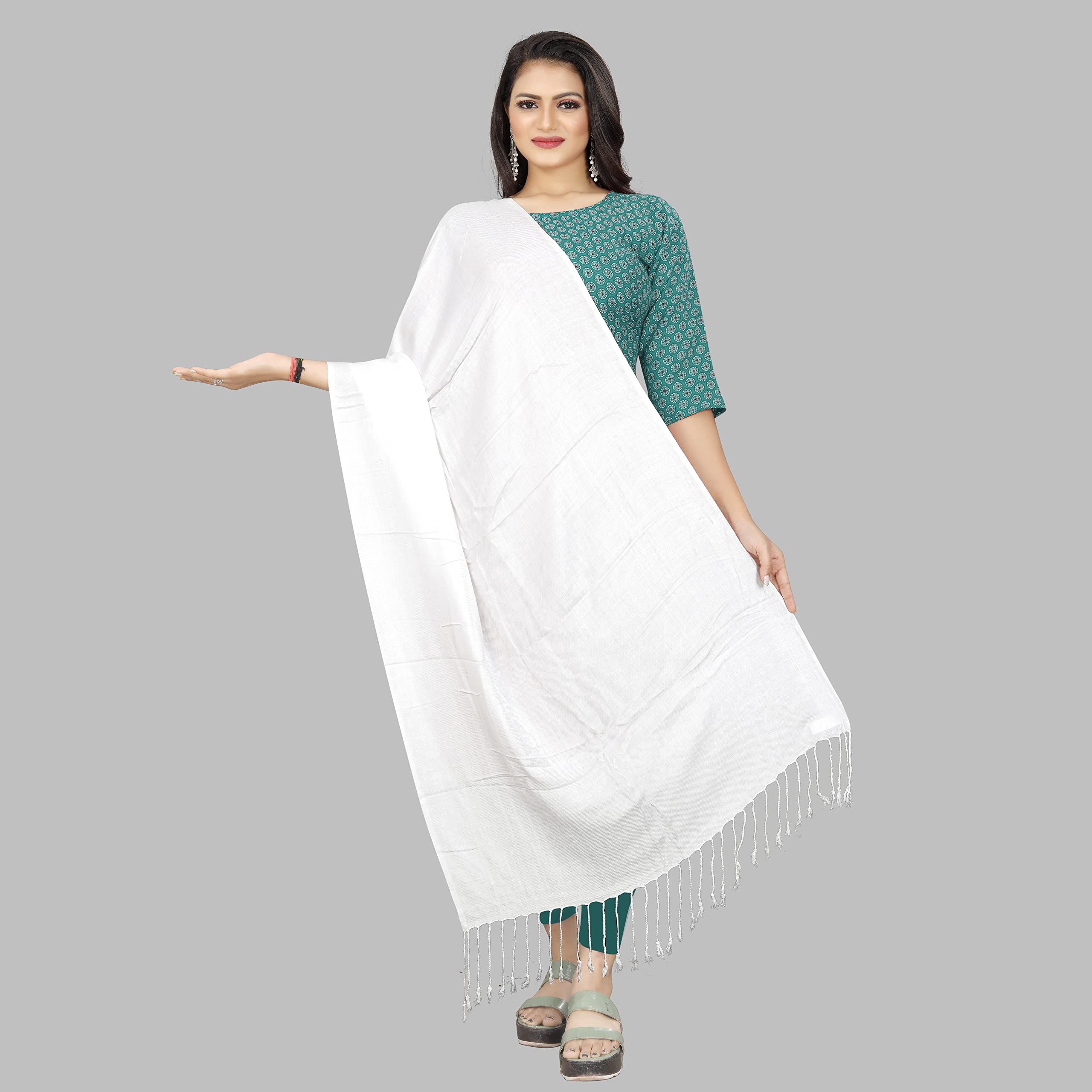 ebadat Dupatta for Women | Universal Size Scarf for Women | Stylish Chunni | Soft & Skin-Friendly Stole/Cotton Dupatta for Girls with Tassel Work | Comfortable for All Seasons-picture-6