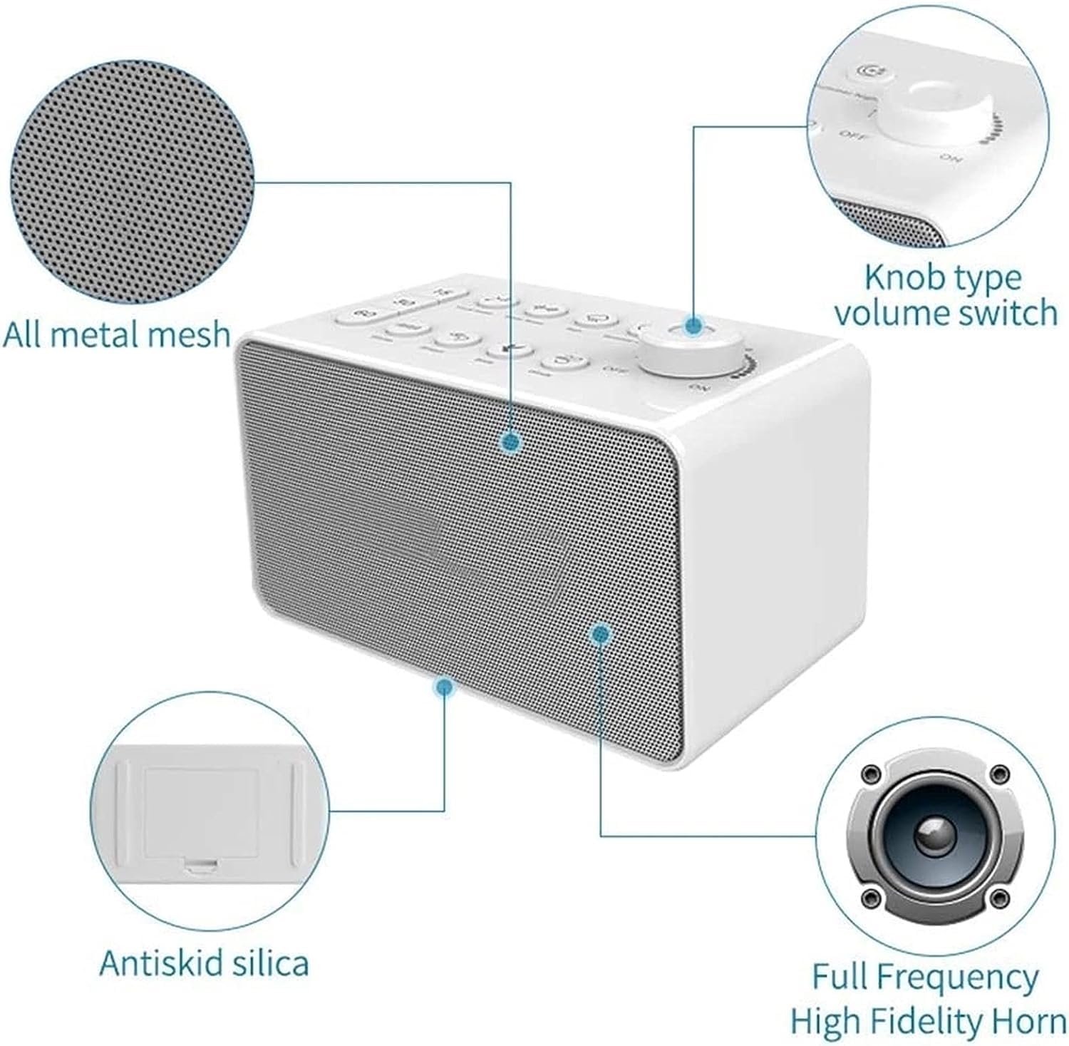 Máquina de Sonido de Ruido Blanco de Alta fidelidad de Adaptive Sound Technologies con Ventilador único sin Bucle y Sonidos de Ruido Blanco y Temporizador de Apagado