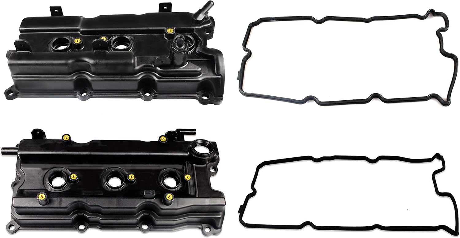 BOXI New Engine Valve Cover with Gaskets Left & Right Side Fits for Altima Maxima Murano I35 V6 3.5L 2002-2007 Replace# 264-985 264-984 13264-8J113 13264-7Y000 13264-8J102 (Set of 2)