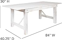 Vista 3 de Flash Furniture HERCULES Series - Mesa de granja plegable rectangular de pino macizo rústico antiguo de 7 x 40 pulgadas