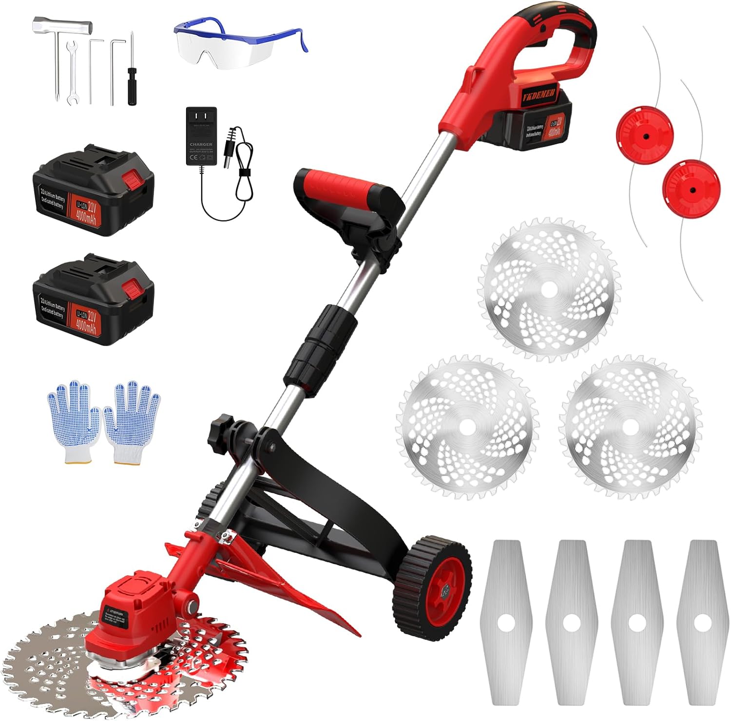 Cordless Weed Wacker, 9inch Electric Weed Wacker Battery