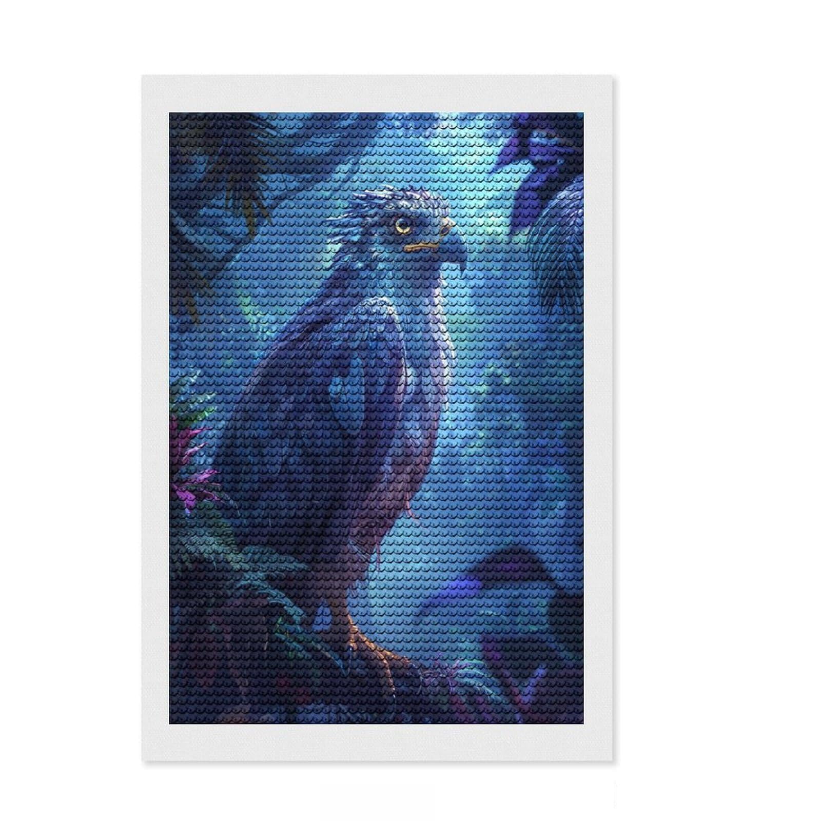Junmoney Tropical Majestic Eagle DIY Diamond Art Canvas Kit 8"x12", Printed Canvas, Decorate Your Room, Vintage Style Decor, Christmas Gift