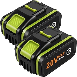 2 Pack 4.0Ah 20V Battery for Worx, ASUNCELL Li-ion Replacement Battery for Worx 20V WA3551, WA3551.1 WA3553 WA3553.2 WA3641 WG629E WG546E WU268 WX166.4 Compatible with 20V Cordless Power Tools