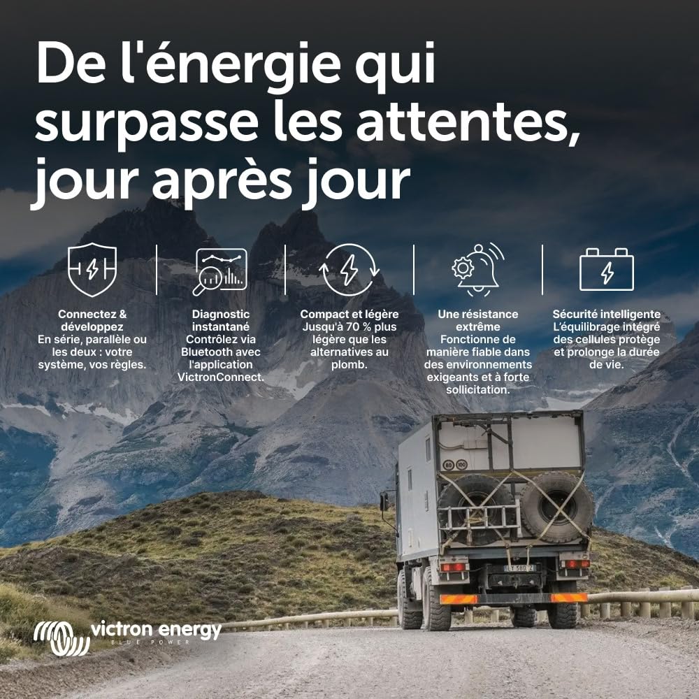 Victron Energy Smart Batterie au Lithium LiFePO4 12,8 Volts 200 Ah