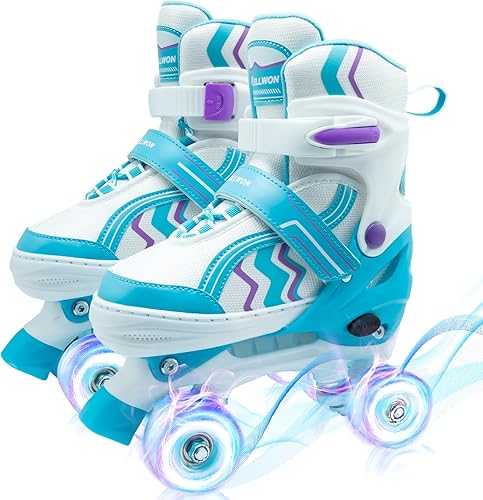 Miniatura 13 de Patines de Ruedas para Niños, 4 Patines de Ruedas Ajustables con Ruedas Iluminadas, Patines de Ruedas para Niñas y Niños, Niños Principiantes para