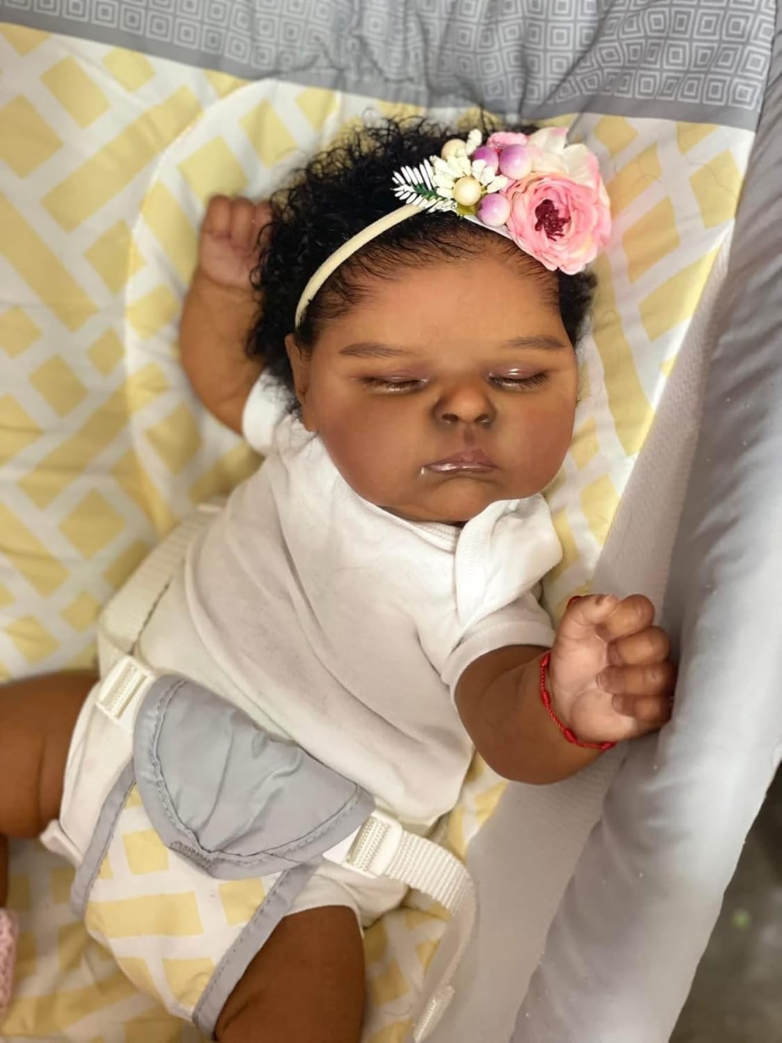 Anano Full Body Silicone Reborn Baby Doll Black Girl 20 Inch Mixed Race Realistic Newborn Baby Dolls African American Reborn Doll Toy with Clothes