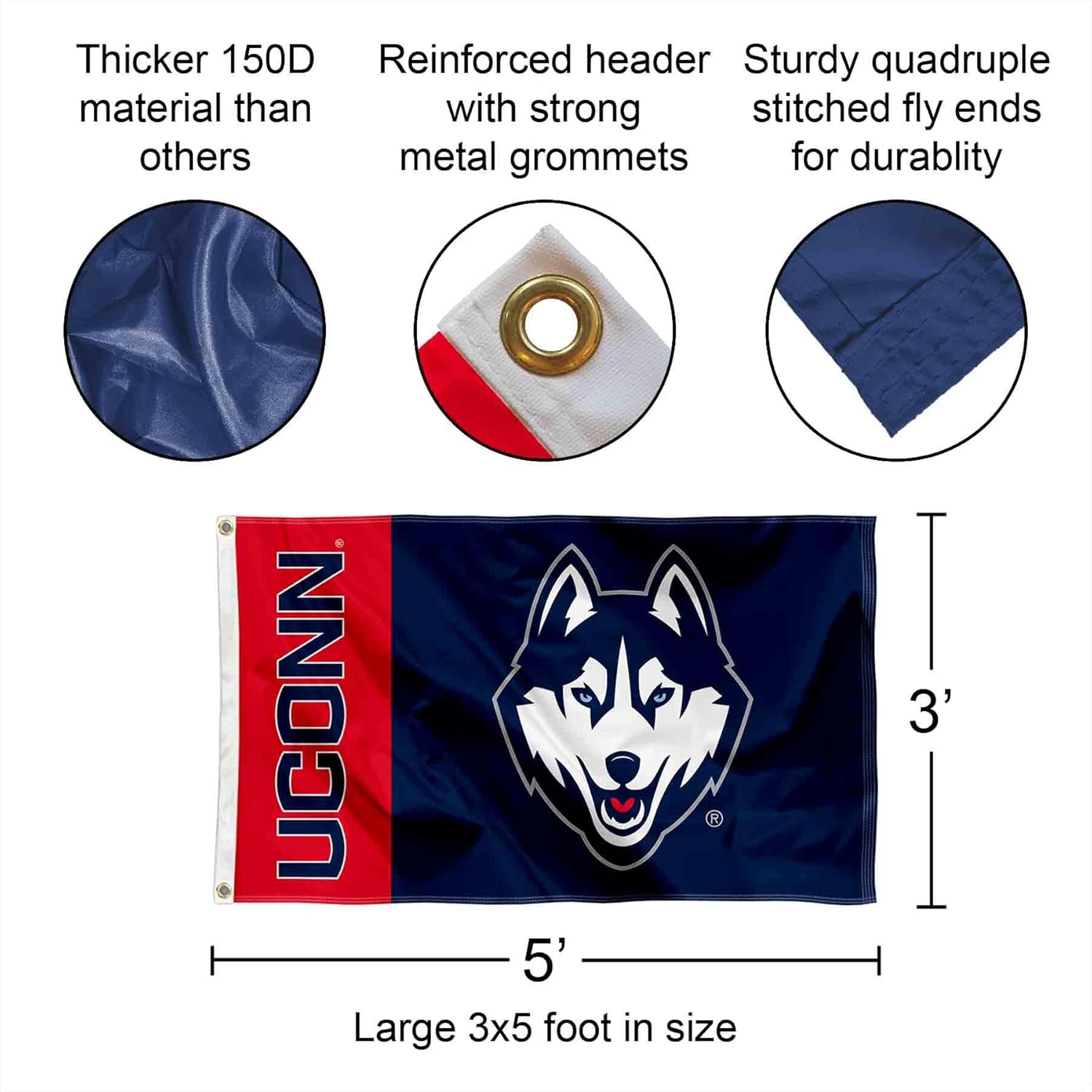 Connecticut Flag Large 3x5