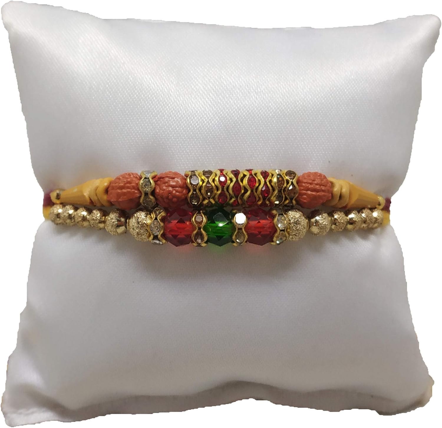 Amazon.com: Set of 2 Multi Color Beads & Stone Design Rakhi Assorted ...