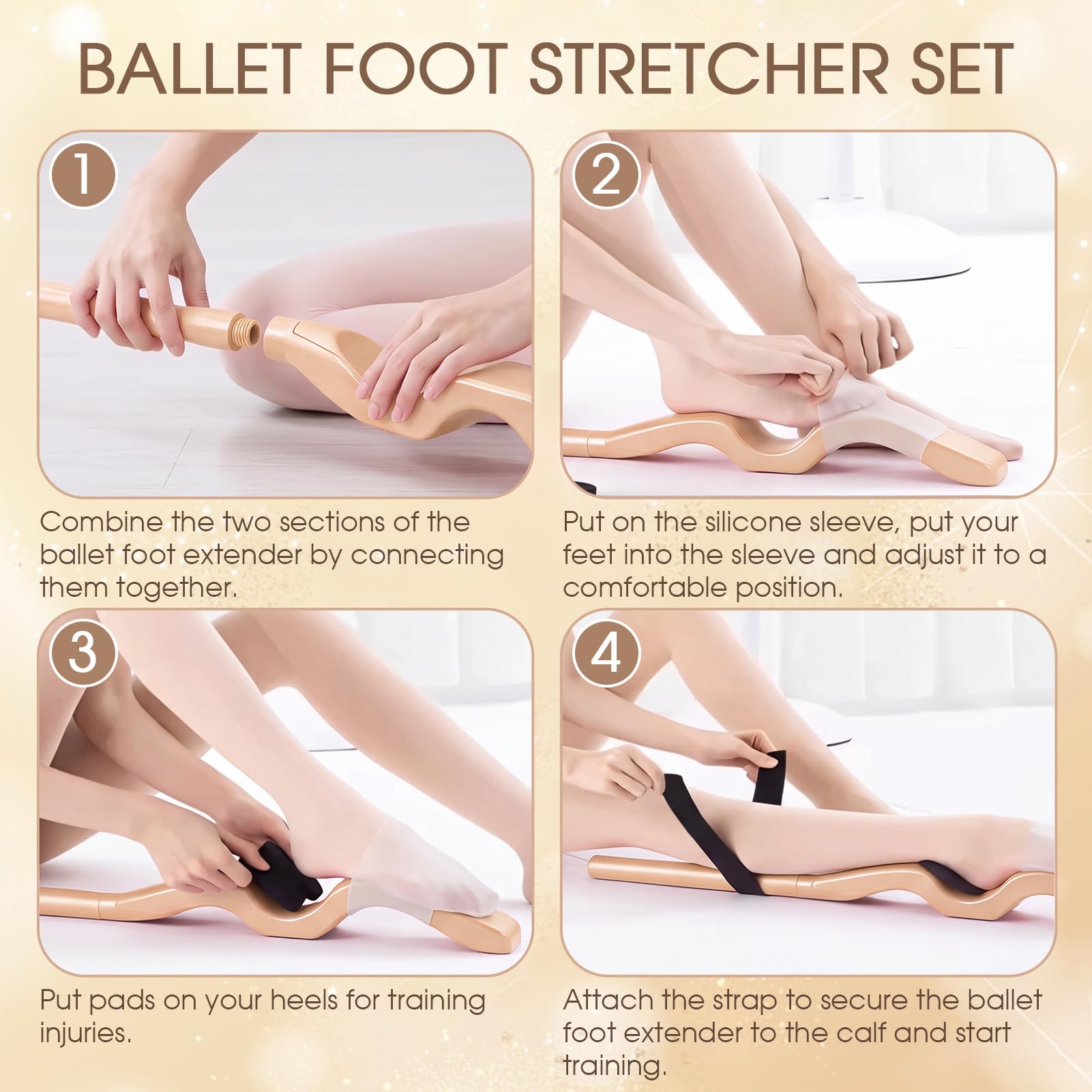 Set di barelle per piedi da balletto, in ABS, portatile, per balletto, yoga, ballerina, ginnastica