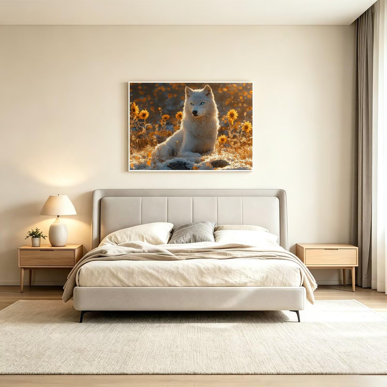 Puzzle dla dorosłych 6000, wilk słonecznik, 179 x 105 cm, n-372