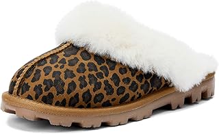 Women's Genuine Australian Sheepskin Slippers, 100% Shearling, 8mm Memory-Foam, Hard Bottom Slipper