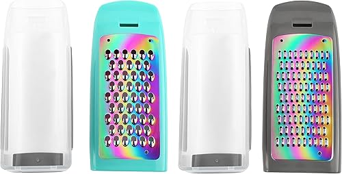 Miniatura 6 de KYA27 - Juego de cuchillos de cubiertos de color arcoíris con bloque de madera + ralladores Marco Almond MA63 para cocina