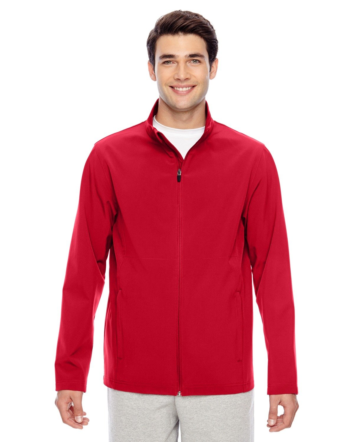 TEAM 365Men's Leader Soft Shell Jacket, Medium, Sport RED