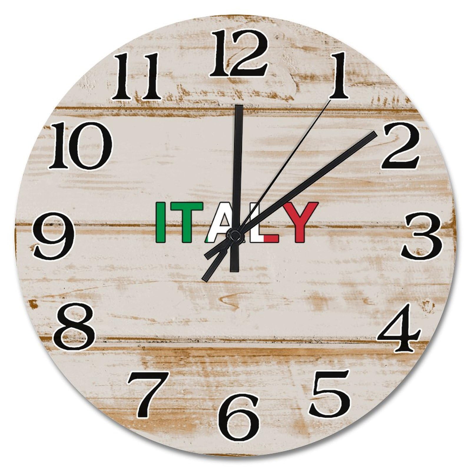 Horloge de voyage Italie en bois pour décoration de chambre zen