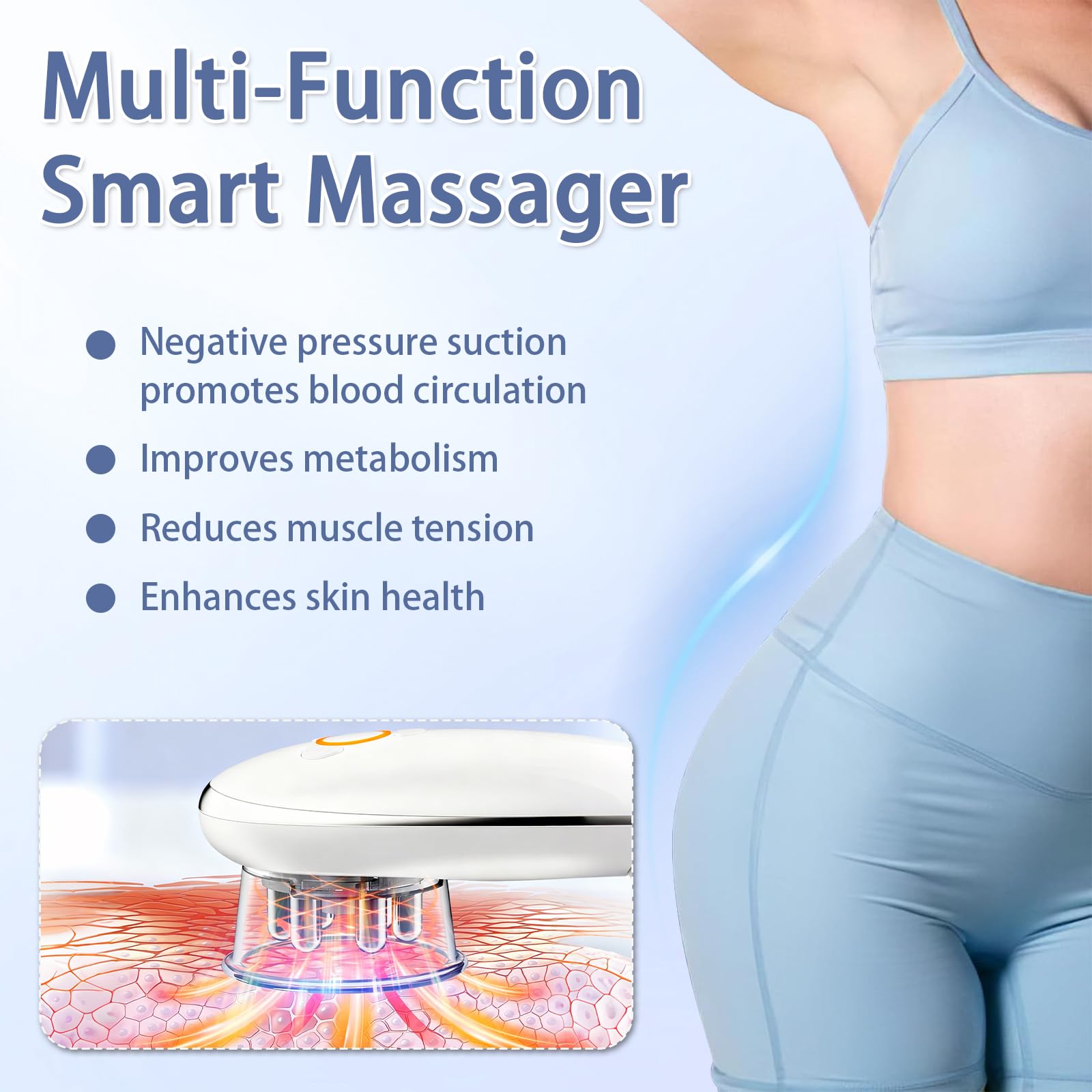 Apparecchio di Massaggio con Suczione 4 in 1, Modellazione e Rinfrescare, EMS Microcorrente Luce LED Calore per Lipedema Addome Gambe Piede Fascie e Drenaggio Linfatico